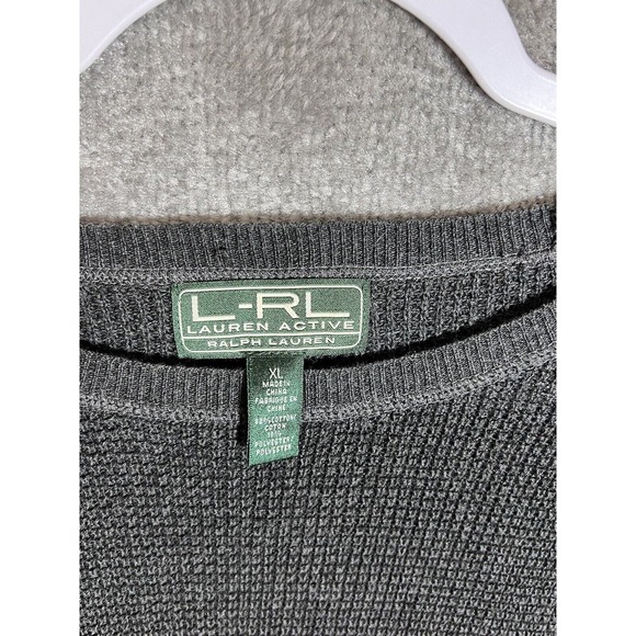 L-RL LAUREN ACTIVE Ralph Lauren Waffle Knit Long Sleeve Sweater Womens Size XL - Picture 2 of 6